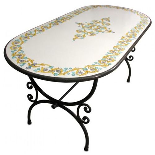 Table classique - PLO-01 - AR.CE.A. SRL Handmade design - en pierre de lave / ovale