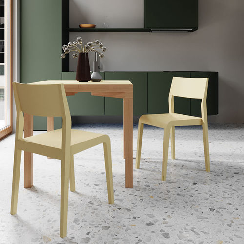 Table à manger design scandinave - Piaf - Sculptures Jeux - en chêne / en stratifié / avec piètement en chêne
