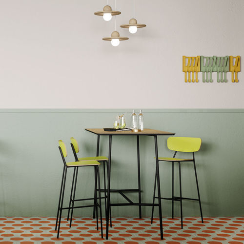 Table mange-debout contemporaine - Ibetta - Sculptures Jeux - en stratifié / en chêne / en MDF