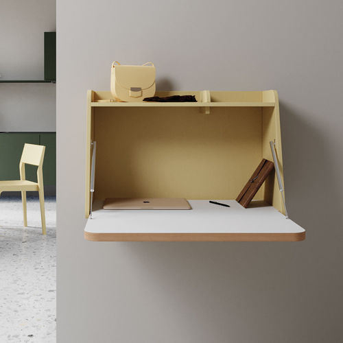 Meuble secrétaire design scandinave - WORKIN MINI - Sculptures Jeux - en chêne / en placage de bois / avec rangement intégré