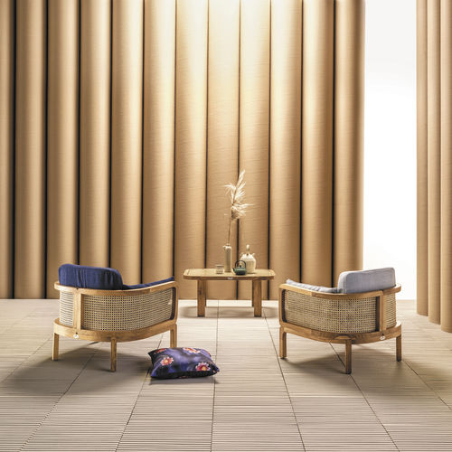 Fauteuil contemporain - Dual - Il Giardino di Legno - en tissu / en teck / en rotin