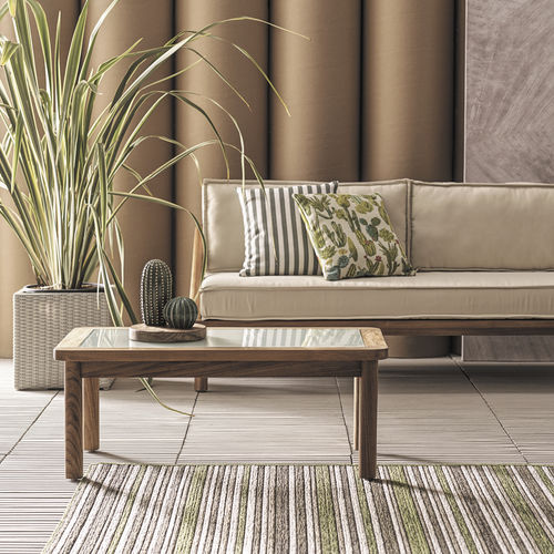 Table basse contemporaine - Dual - Il Giardino di Legno - en verre / en rotin / avec piètement en teck