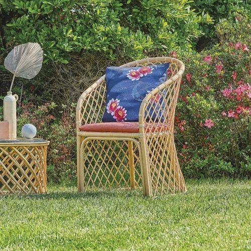 Chaise de jardin contemporaine - Alice - Il Giardino di Legno - d'extérieur / en tissu / avec piètement en rotin