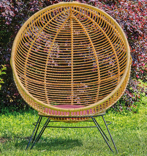 Fauteuil contemporain - Alice  - Il Giardino di Legno - en tissu / en rotin / avec coussin amovible
