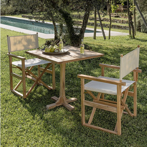 Chaise contemporaine - Regista - Il Giardino di Legno - d'extérieur / en tissu / avec piètement en teck