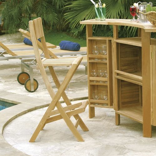 Chaise de bar contemporaine - Moon - Il Giardino di Legno - d'extérieur / en teck / avec piètement en teck