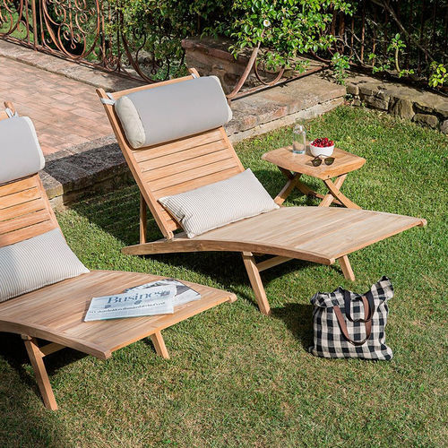 Bain de soleil contemporain - Savana - Il Giardino di Legno - en tissu / en teck / en teck