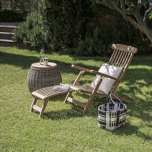 Bain de soleil contemporain - Moon - Il Giardino di Legno - en tissu / en teck / blanc