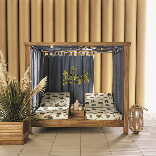 Bain de soleil contemporain - Classica - Il Giardino di Legno - en tissu / en teck / double