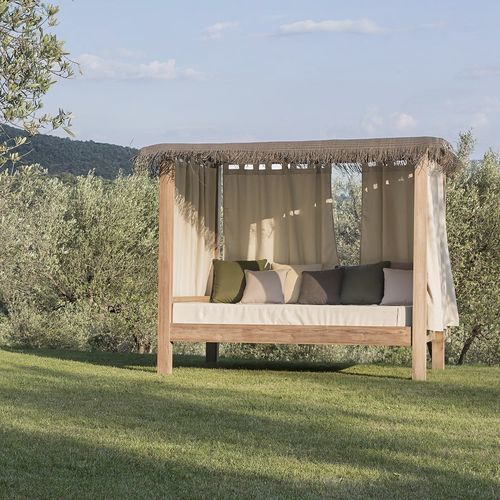 Lit de jardin à baldaquin - Ratio - Il Giardino di Legno - double / classique / tapissé
