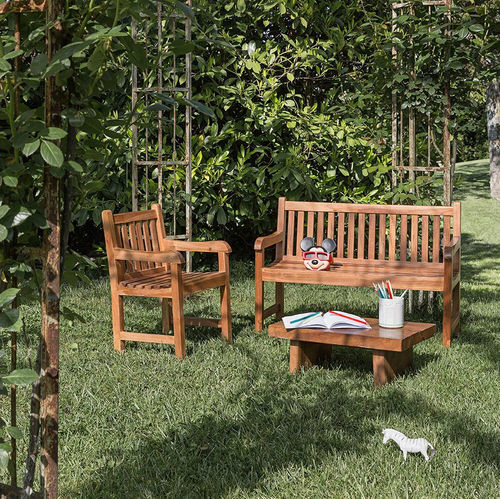 Banc contemporain - Classica Jr.  - Il Giardino di Legno - en teck / avec dossier / avec accoudoirs