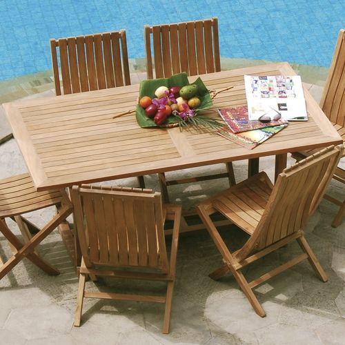 Table à manger contemporaine - Savana - Il Giardino di Legno - en teck / avec piètement en teck / rectangulaire
