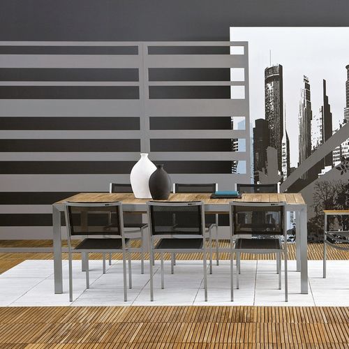 Table à manger contemporaine - Adamas - Il Giardino di Legno - en teck / avec piètement en teck / rectangulaire