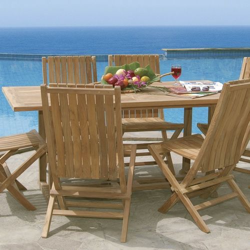 Table à manger classique - Macao - Il Giardino di Legno - en teck / avec piètement en teck / rectangulaire