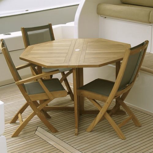 SALENTO - TABLE EN TECK OCTOGONALE - DIAMÈTRE 53 CM main image 0