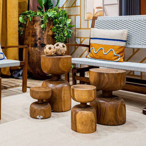 Table d'appoint contemporaine - Phoebe  - Il Giardino di Legno - en bois huilé / avec piètement en bois huilé / ronde