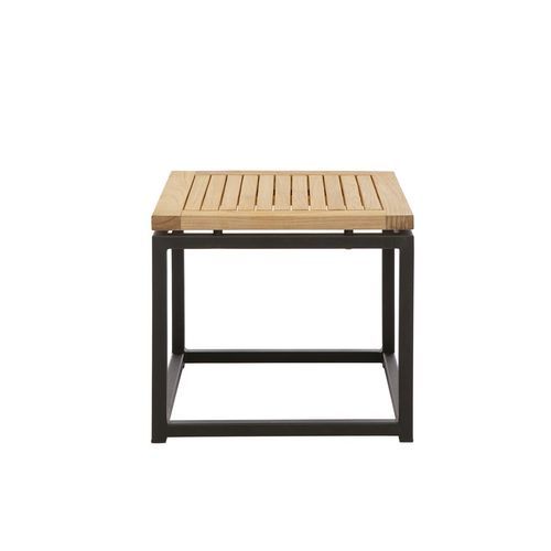Table d'appoint contemporaine - Lui & Lei - Il Giardino di Legno - en teck / avec piètement en aluminium / carrée