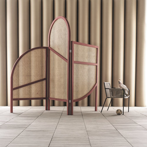 Paravent contemporain - JOES0879 - Il Giardino di Legno - en teck / en fibre naturelle / professionnel