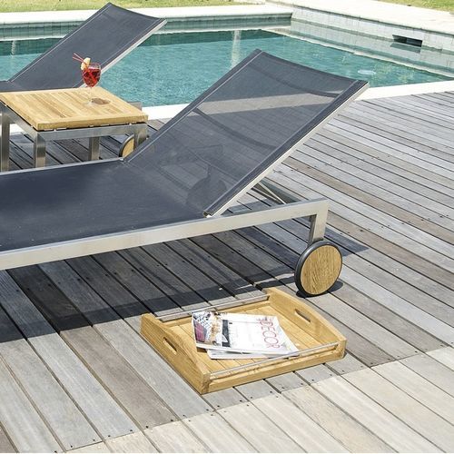 Plateau de service en teck - Koko  - Il Giardino di Legno - pour piscine