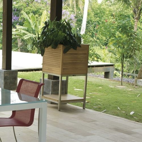 Pot de jardin en teck - ACCP5813 - Il Giardino di Legno - carré / en hauteur / résidentiel