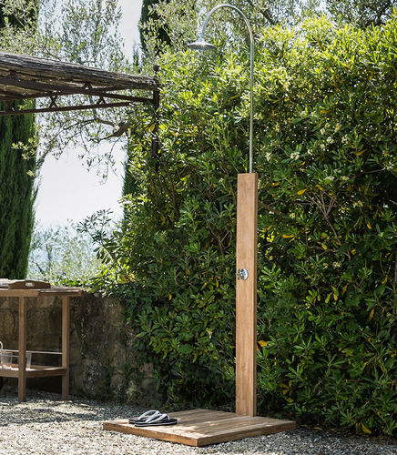 Douche de jardin en teck - ACCS0811 - Il Giardino di Legno - résidentielle