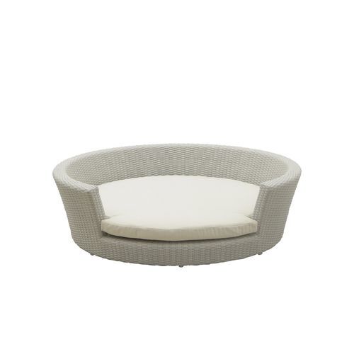 Lit pour chien en tissu - Lassie - Il Giardino di Legno - en rotin / beige / avec coussin amovible