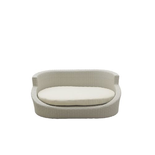 Lit pour chien en tissu - Snoopy - Il Giardino di Legno - en rotin / beige / avec coussin amovible