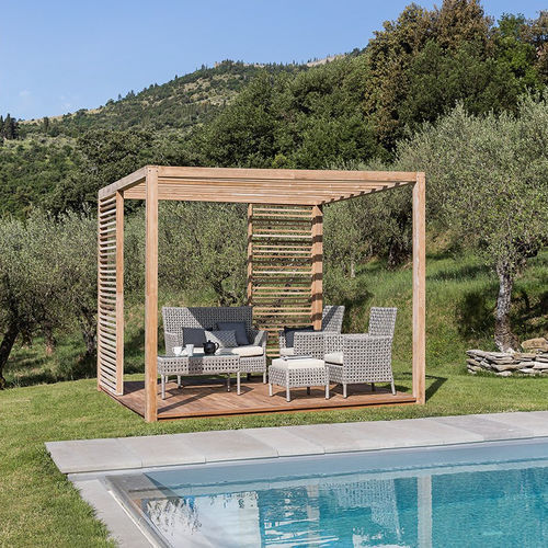 Gazebo en teck - Saint Tropez - Il Giardino di Legno - toit en bois / structure en bois