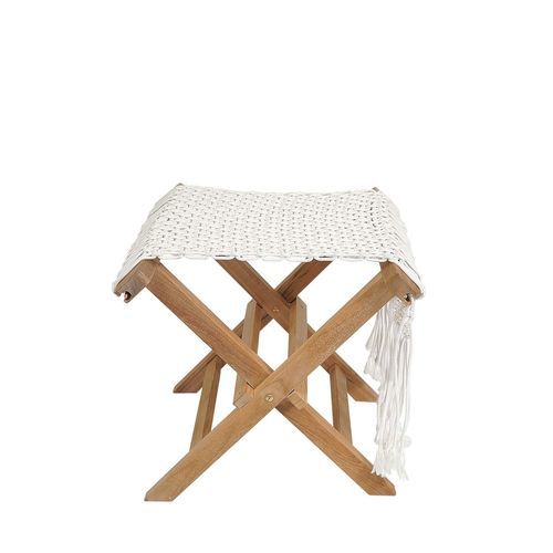Repose-pied contemporain - Macramè - Il Giardino di Legno - en teck / en corde / d'extérieur