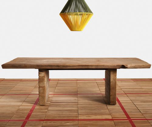 Table à manger contemporaine - Stratos - Il Giardino di Legno - en teck / avec piètement en teck / rectangulaire