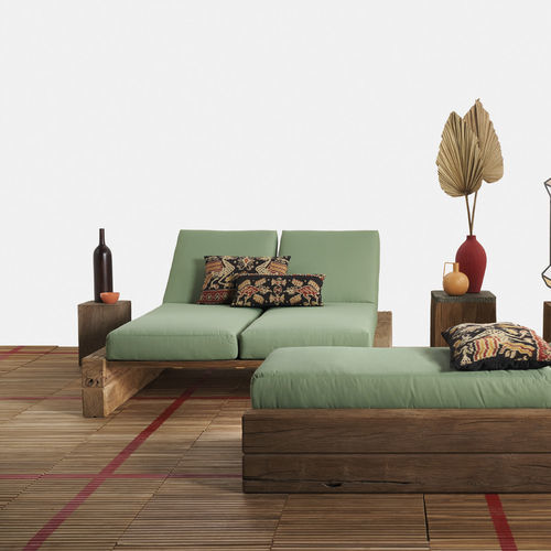 Bain de soleil contemporain - Stratos - Il Giardino di Legno - en tissu / en teck / dossier ajustable