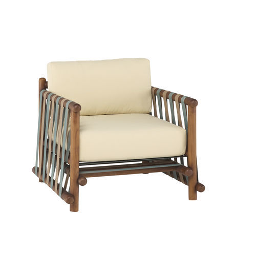 Fauteuil relax contemporain - LIGN02B6 - Il Giardino di Legno - en tissu / en teck / en bois huilé