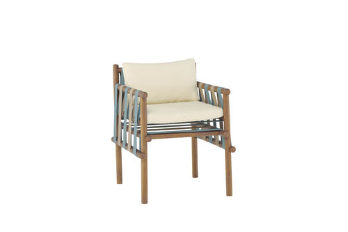 Chaise de salle à manger contemporaine - Lignes LIGN03B8 - Il Giardino di Legno - de jardin / en tissu / en teck