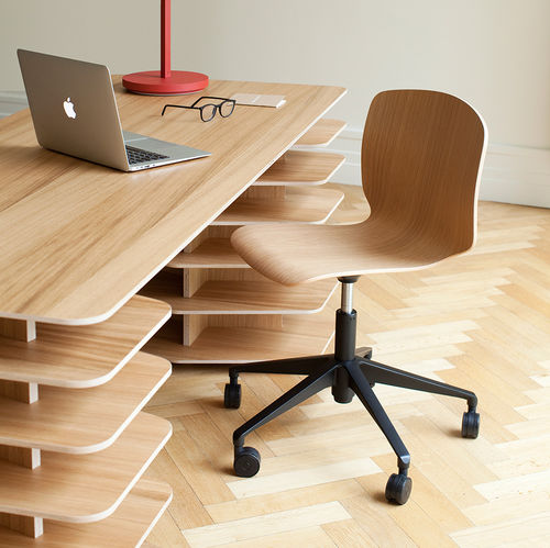 Chaise de bureau contemporaine - RADAR - Objekten - d'intérieur / en laine / en cuir
