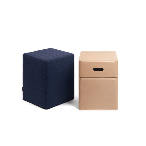 Pouf contemporain - COVER - Objekten - en tissu / en bois / carré