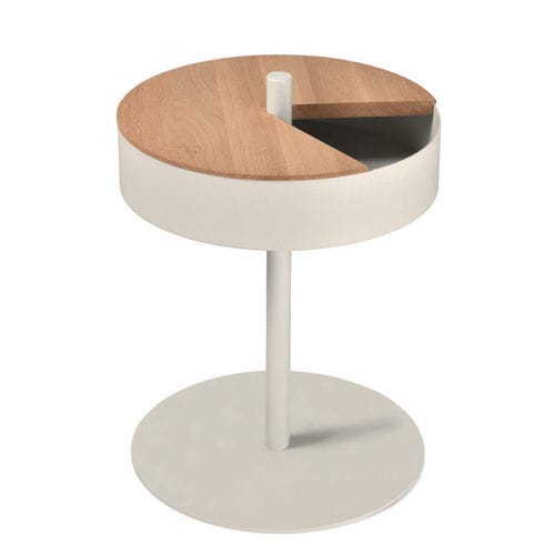 Table d'appoint contemporaine - STAND UP - Objekten - en chêne / en bois teinté / avec piètement en acier thermolaqué