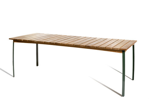 Table à manger contemporaine - KERTEMINDE - Skargaarden - en teck / en acier peint / rectangulaire
