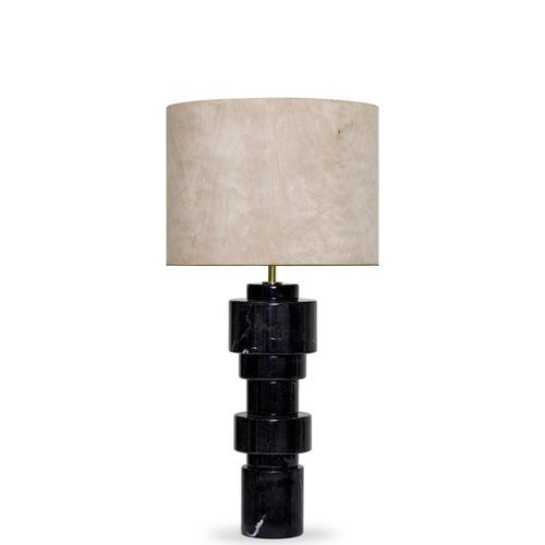 Abat-jour contemporain - SATURN - Ginger & Jagger - en métal / en laiton / en placage de bois