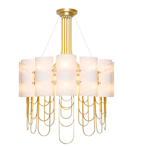 Lustre contemporain - NIAGARA - Ginger & Jagger - en tissu / en marbre / professionnel