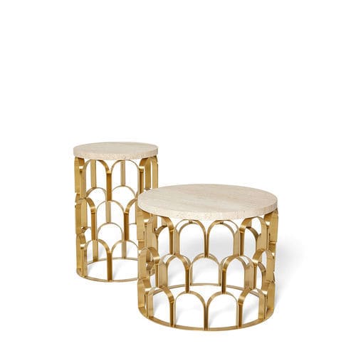 Table d'appoint contemporaine - ANANAZ - Ginger & Jagger - en marbre / ronde / résidentielle