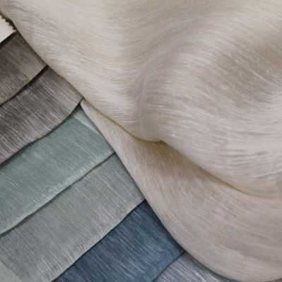 Tissu pour rideaux - LINO SAINT TROPEZ - Foresti Home Collection Group srl - uni / en polyester / en lin
