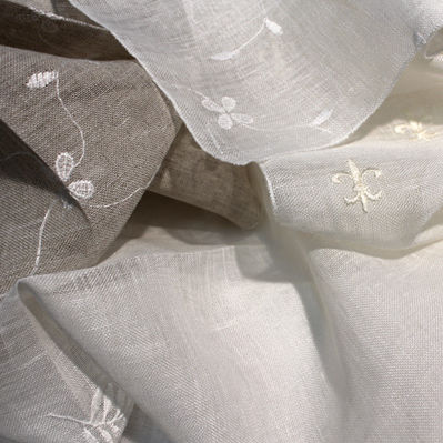 Voilage à motif - LINO RICAMATO - Foresti Home Collection Group srl - en lin / résidentiel