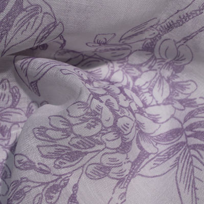 Tissu pour rideaux - LINO GLICINE DELAVE' - Foresti Home Collection Group srl - à fleurs / en polyester / en lin