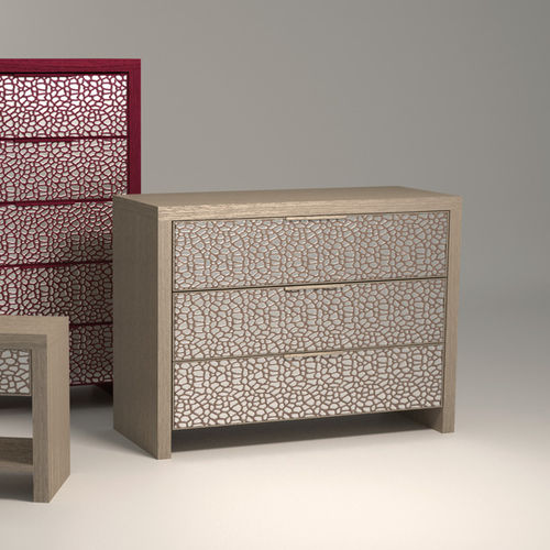 Commode contemporaine - FORESTI - Foresti Home Collection Group srl - bois / en cuir / 3 tiroirs