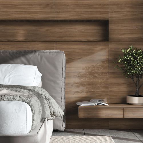 Panneau décoratif de revêtement - K2818 AN Walnut Umbra - Kaindl - d'ameublement / mural / pour agencement intérieur