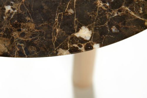 Table contemporaine - NINNA - ADENTRO - en marbre / en frêne / ronde