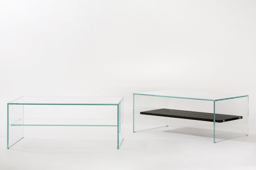 Table basse contemporaine - ZEN 1 : TRANSPARENCE  - ADENTRO - en verre / en chêne / rectangulaire