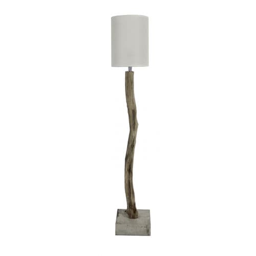 Lampe sur pied - BAKOU - FLAM ET LUCE LUMINAIRES - en tissu / en bois / contemporaine