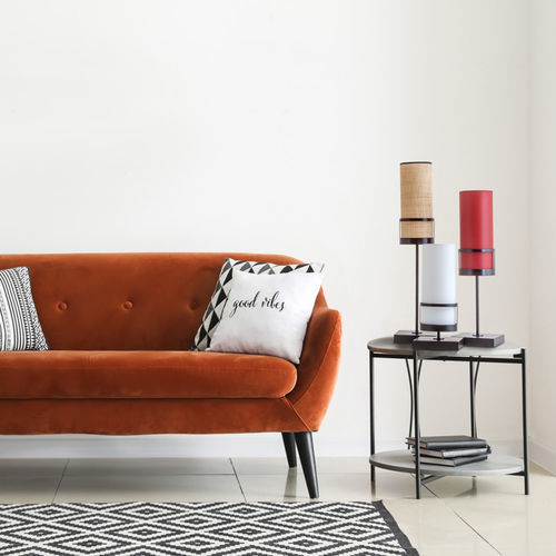 Lampe de table - SIXTYONE PM - FLAM ET LUCE LUMINAIRES - en métal / en textile / bois