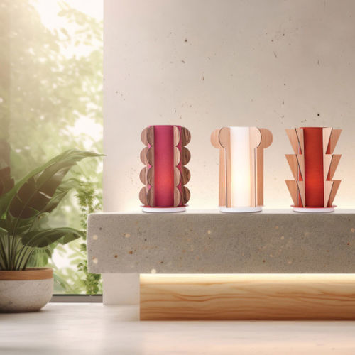 Lampe de table - RHAPSODY B - FLAM ET LUCE LUMINAIRES - en métal / en bois / contemporaine